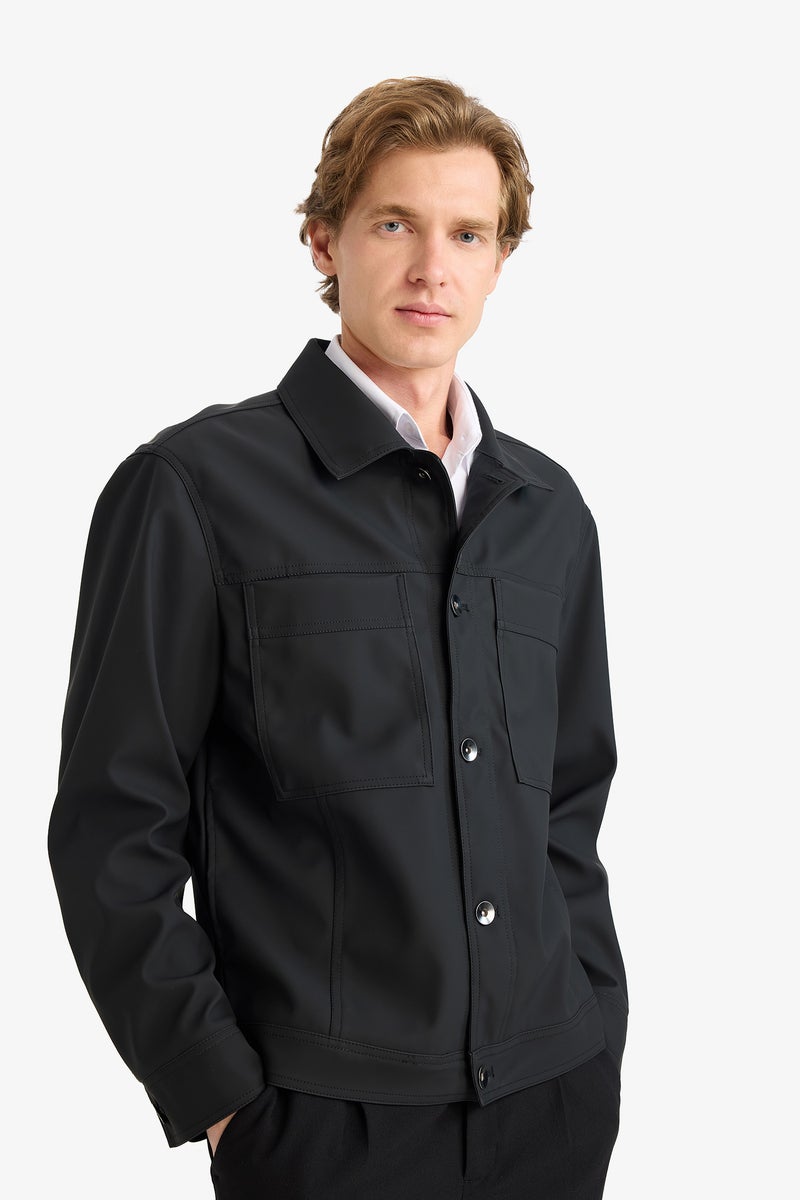 DeFacto Black Man Oversize Fit Shirt Collar Waterproof Jacket Casual - Image 3